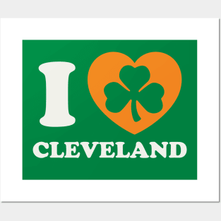 Cleveland St Patricks Day Irish Pride Shamrock Heart Posters and Art